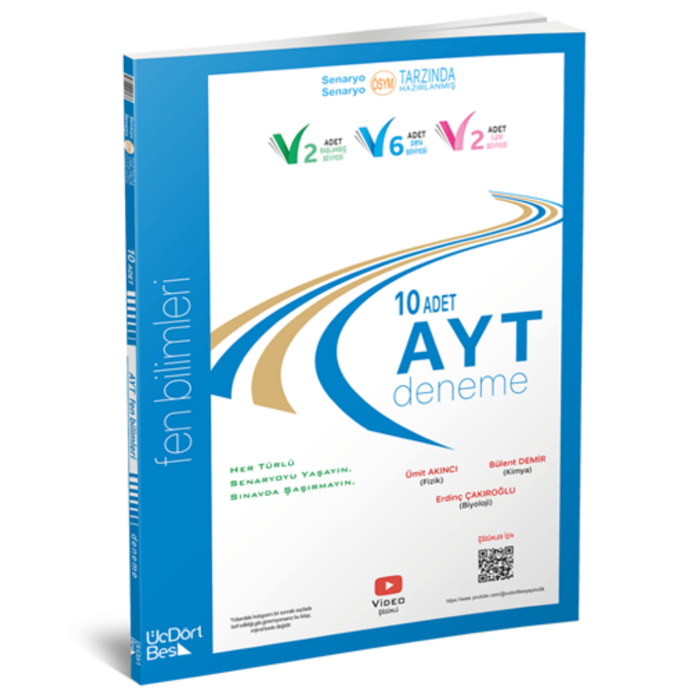 345 - AYT 10 lu Fen Bilimleri Deneme - 2024 ÜçDörtBeş Yayıncılık, 345
