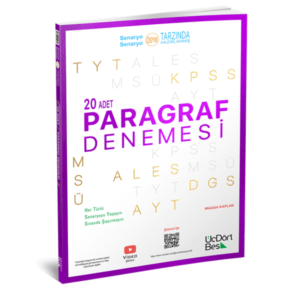 345 - 20 Lİ PARAGRAF DENEME - 2025 ÜçDörtBeş Yayıncılık, 345