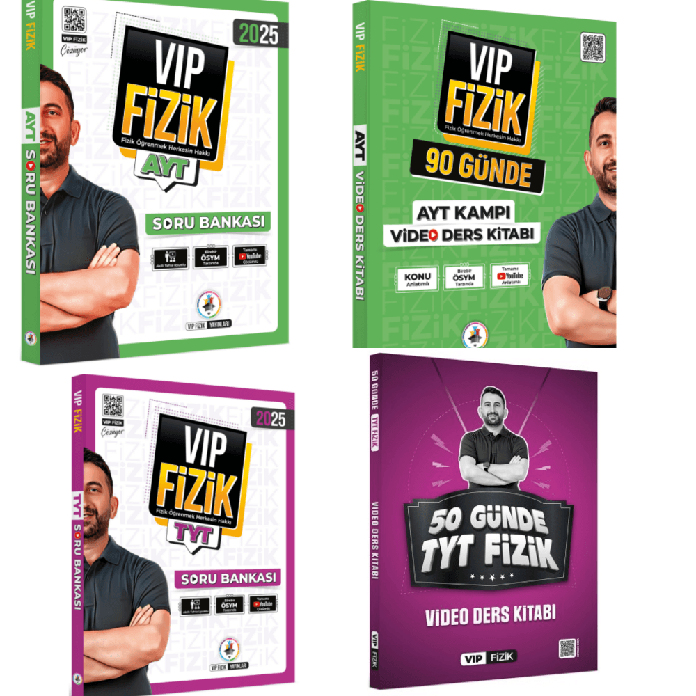 Vip Fizik TYT-AYT Soru Bankası  ve video Ders Kitabı VİP Fizik Kr Akademi Yayınları