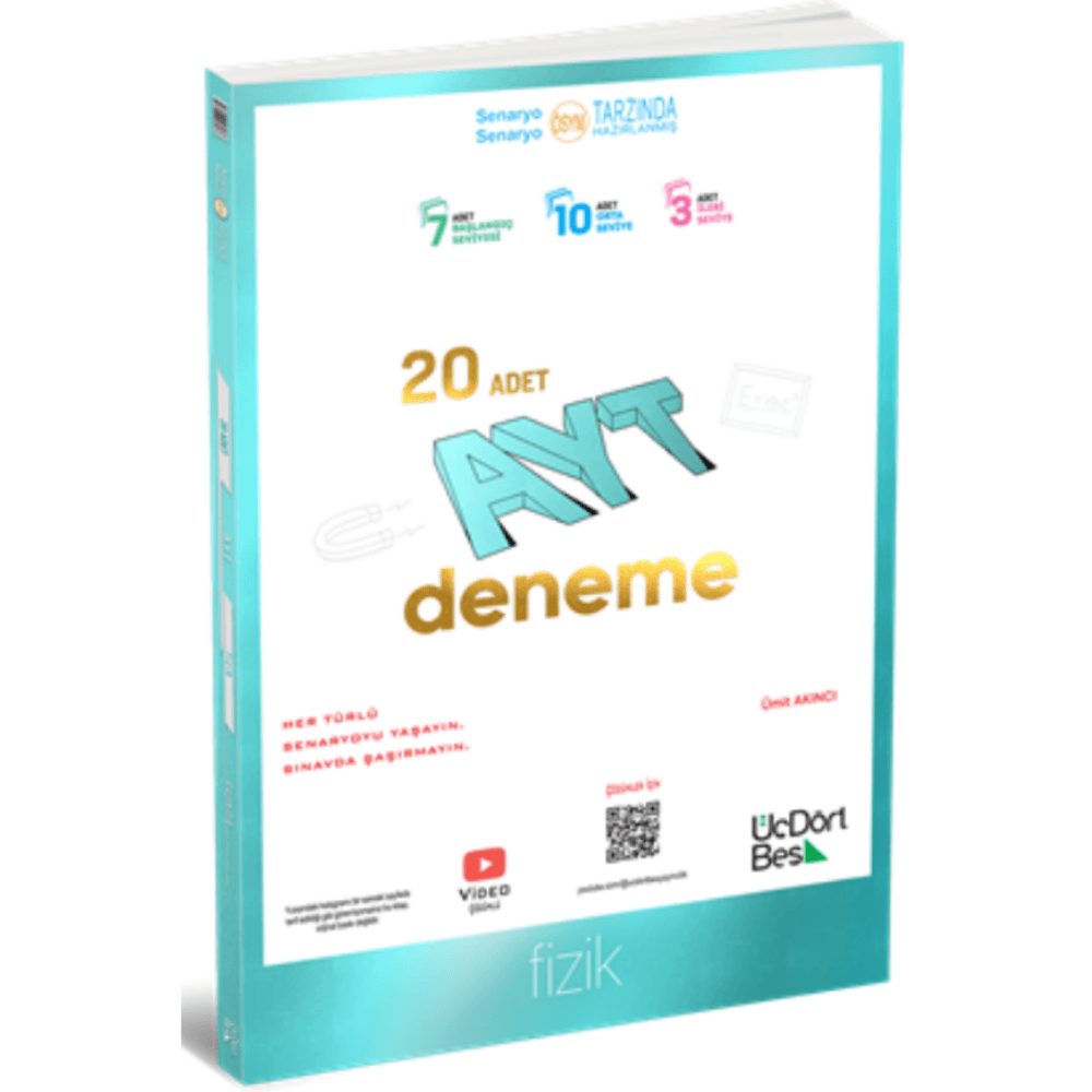 345 - AYT 20 li Fizik Deneme - GÜNCEL BASKI üçdörtbeş yayıncılık