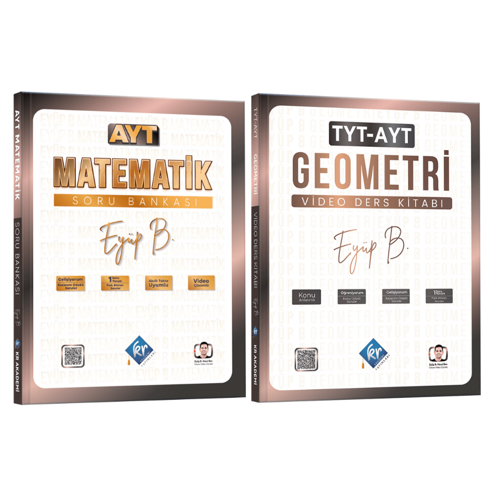 Eyüp B. AYT Matematik Soru Bankası & TYT AYT Geometri Video Ders Kitabı Seti Kr Akademi