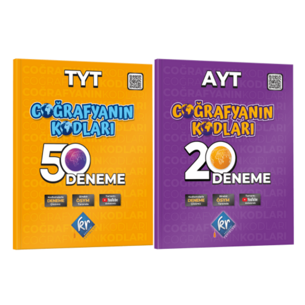 Coğrafyanın Kodları TYT-AYT Coğrafya Çözümlü 50+20 Deneme Seti KR Akademi Yayınları