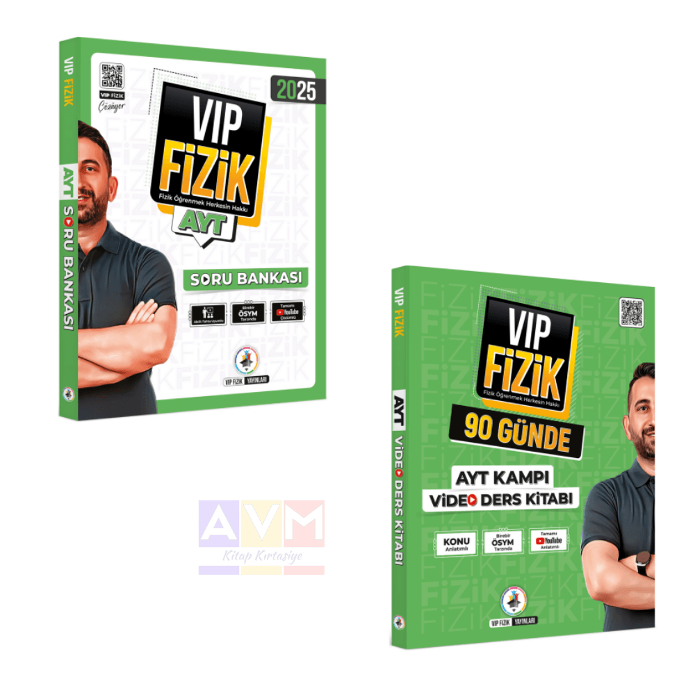 2025 Vip Fizik AYT Soru Bankası  ve video Ders Kitabı VİP Fizik Kr Akademi Yayınları
