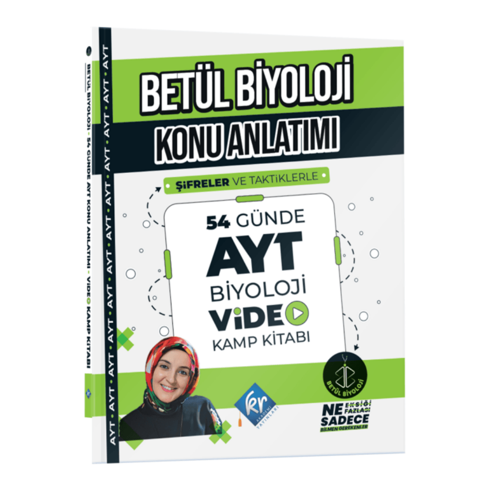 Betül Biyoloji Konu Anlatımı 54 Günde AYT Biyoloji Video Kamp Kitabı Kr Akademi