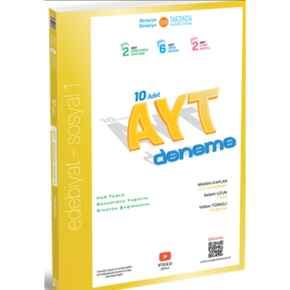 345 - AYT 10 lu Edebiyat - Sosyal 1 Deneme - GÜNCEL BASKI üçdörtbeş yayıncılık