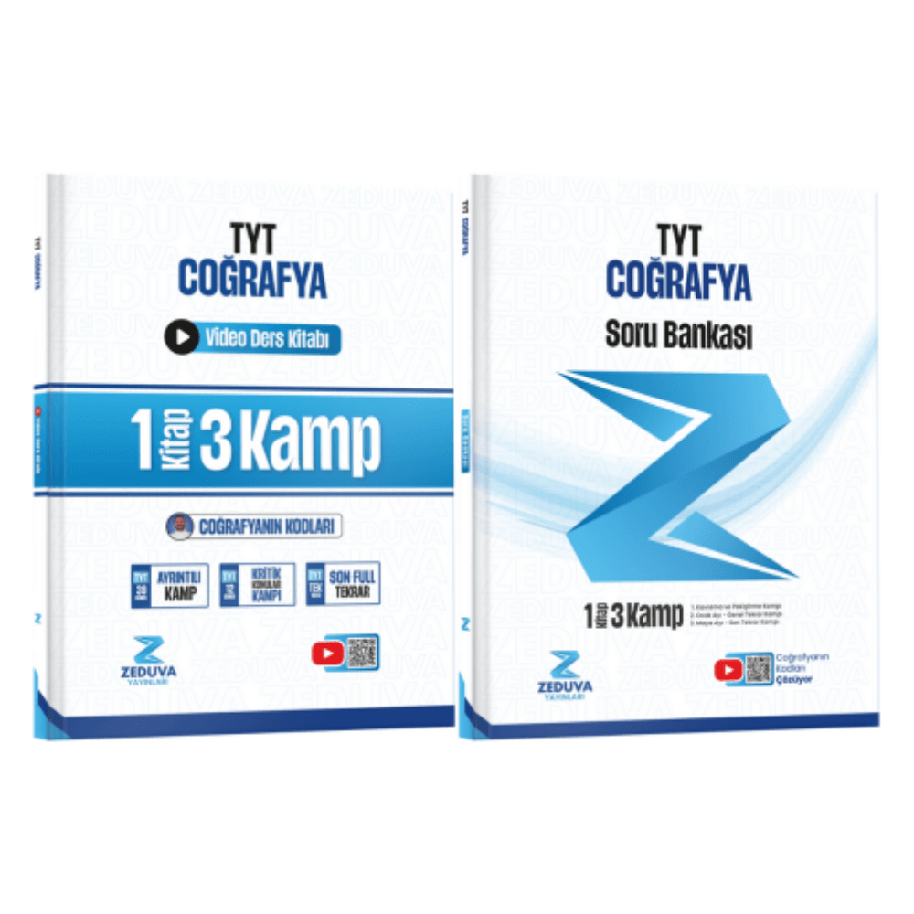 Zeduva Yayınları Coğrafyanın Kodları TYT Coğrafya 1 Kitap 3 Kamp Video Ders Kitabı ve Soru Bankası Seti Kr Akademi