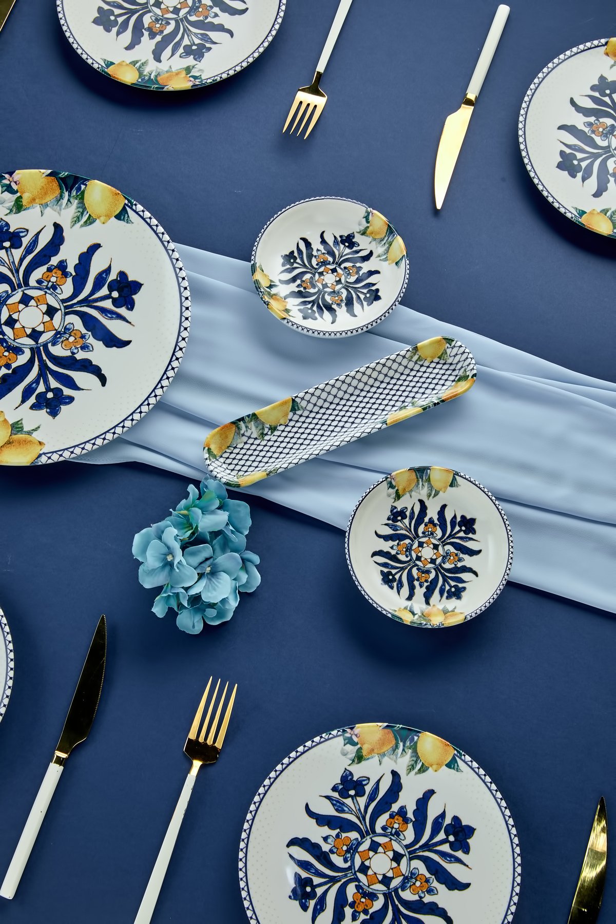 Otantik Tasarımı Limon Desenli 13 Parça 6 Kişilik Kahvaltı Takımı, Kahvaltı Seti
