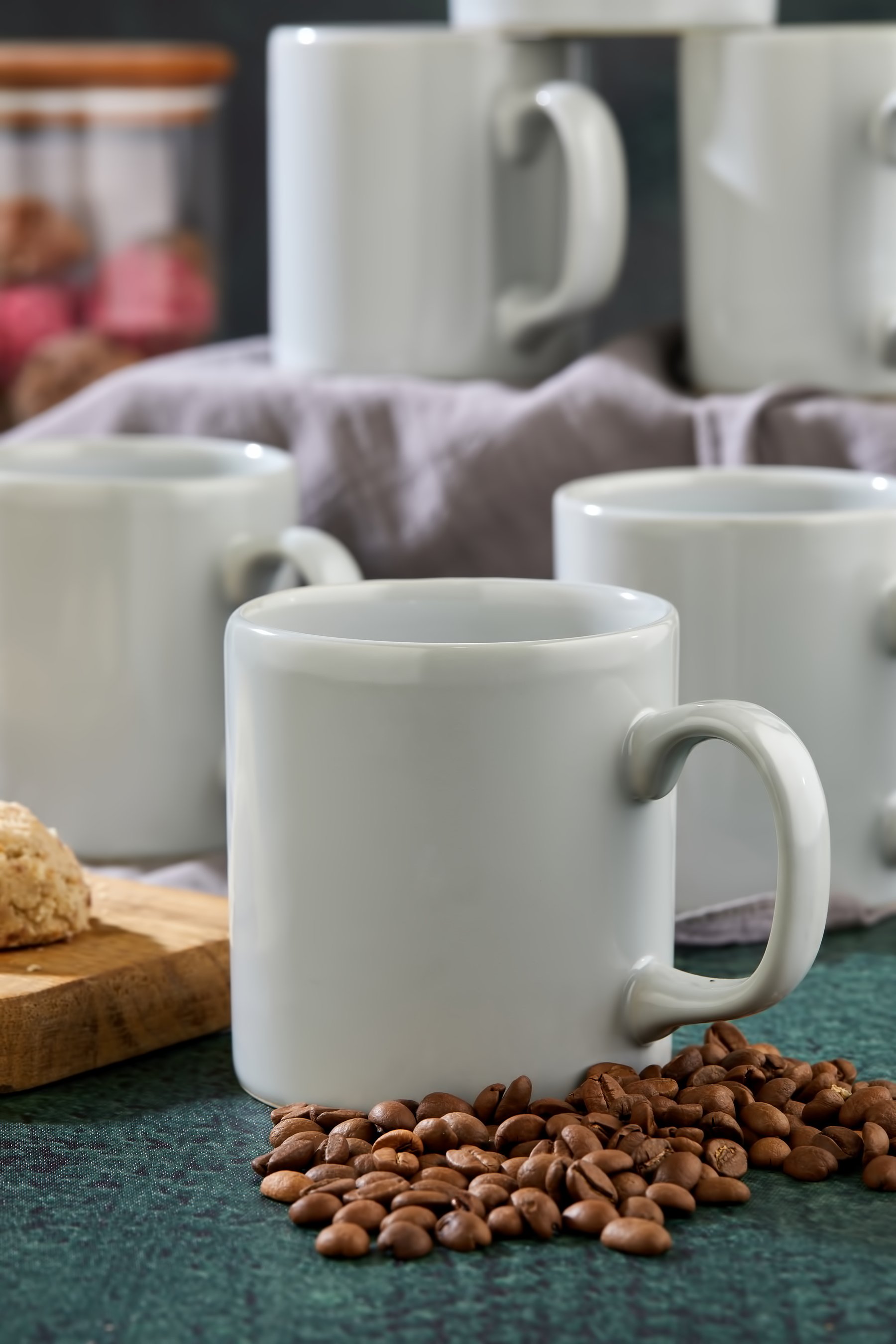6 Adet Lüx Hand Made Soft Seramik Gri Kupa Bardak Nescafe, Latte Mug