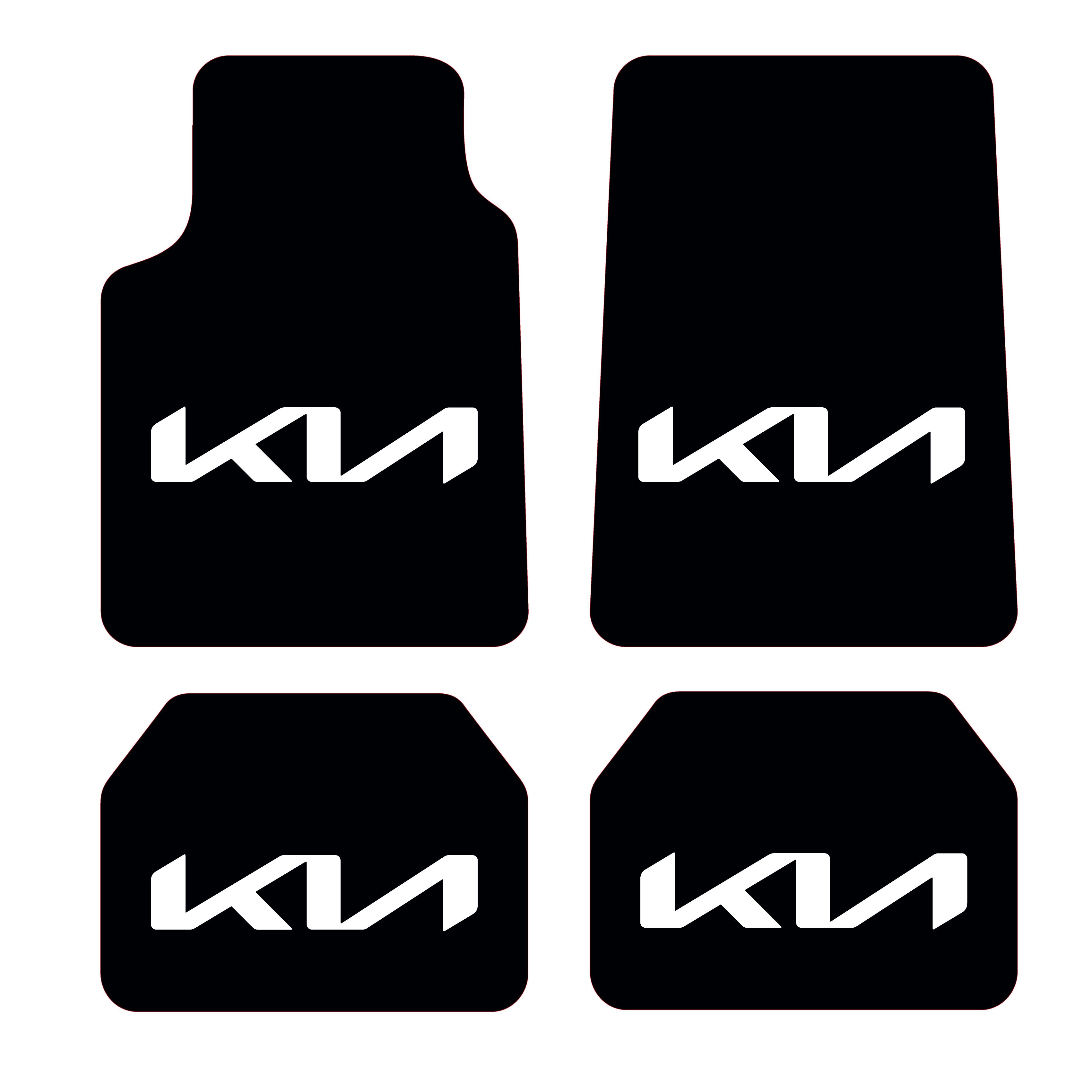 Kia Logo Desen Kadife Halı Paspas seti (UNİVERSAL ÖLÇÜ ) - Siyah