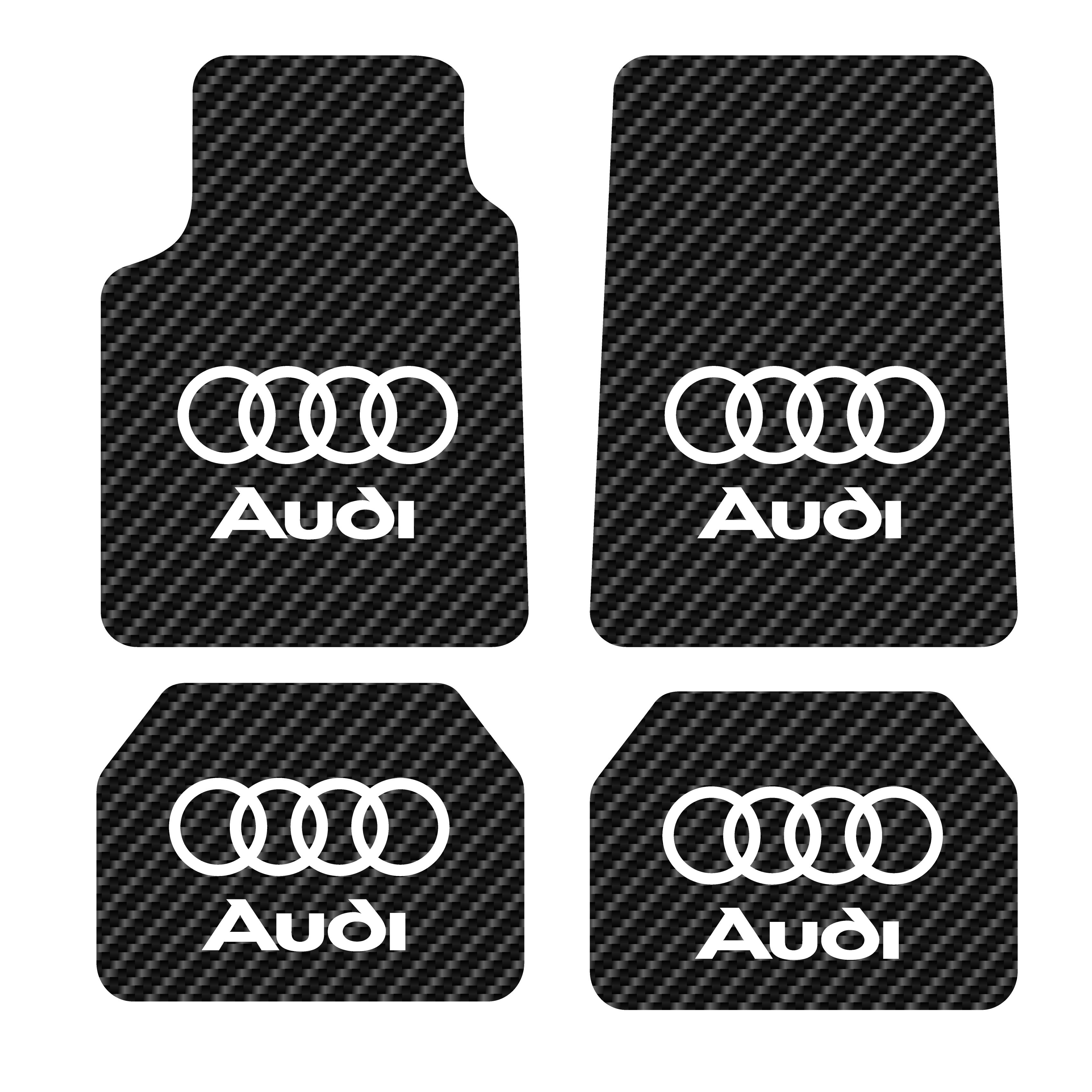 Audi Logo Desen Kadife Halı Paspas seti (UNİVERSAL ÖLÇÜ ) - Carbon