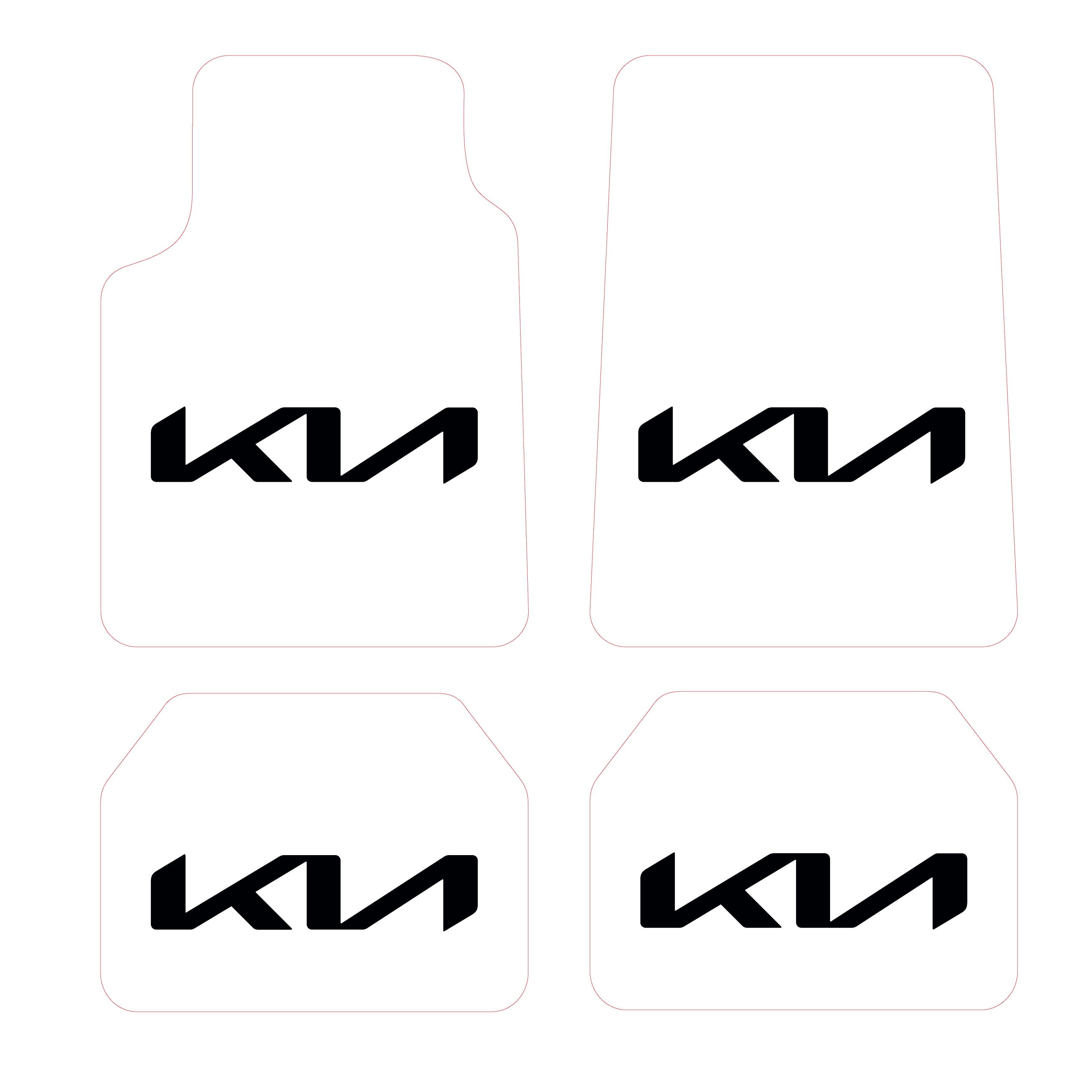 Kia Logo Desen Kadife Halı Paspas seti (UNİVERSAL ÖLÇÜ ) - Beyaz