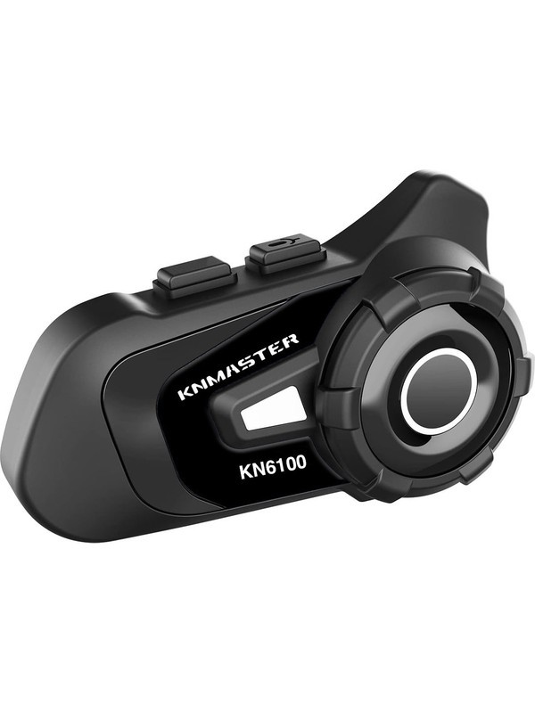 KN6100 PRO Motosiklet Kask Interkom Bluetooth Intercom Kulaklık Seti Karbon Siyah