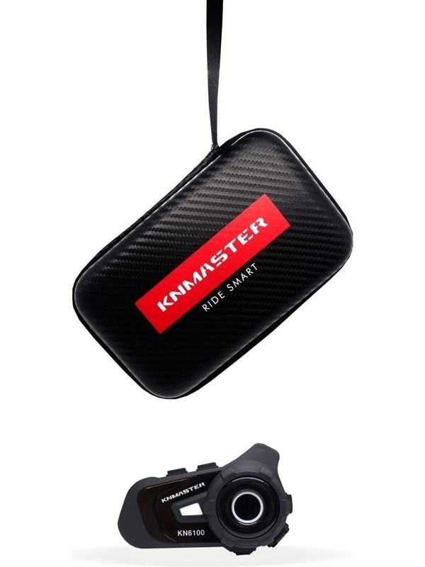 KN6100 PRO Motosiklet Kask Interkom Bluetooth Intercom Kulaklık Seti Karbon Siyah
