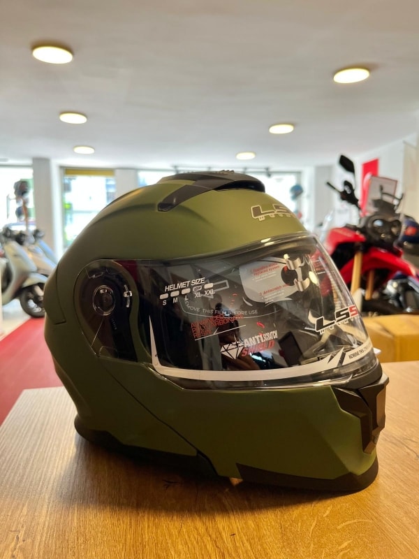 LS5 Çene Açılır Kask Mat Yeşil