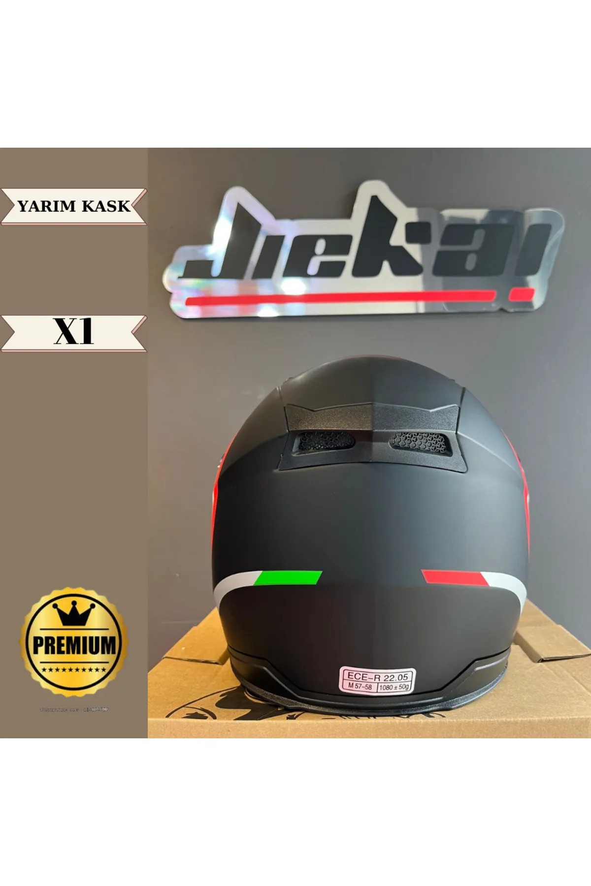 JİEKAİ YARIM KASK XL GÜNEŞ VİZÖRLÜ