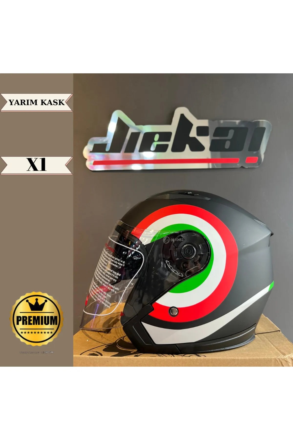 JİEKAİ YARIM KASK XL GÜNEŞ VİZÖRLÜ