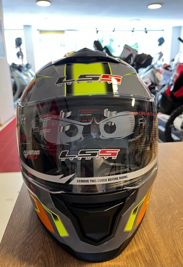 LS5 Çene Açılır Kask Gri - Neon Sarı