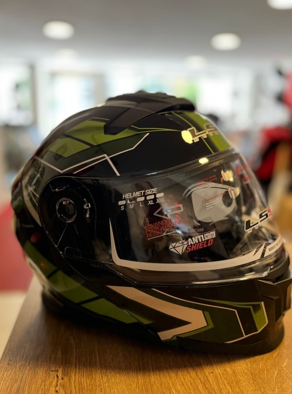 LS5 Çene Açılır Kask Siyah-Yeşil
