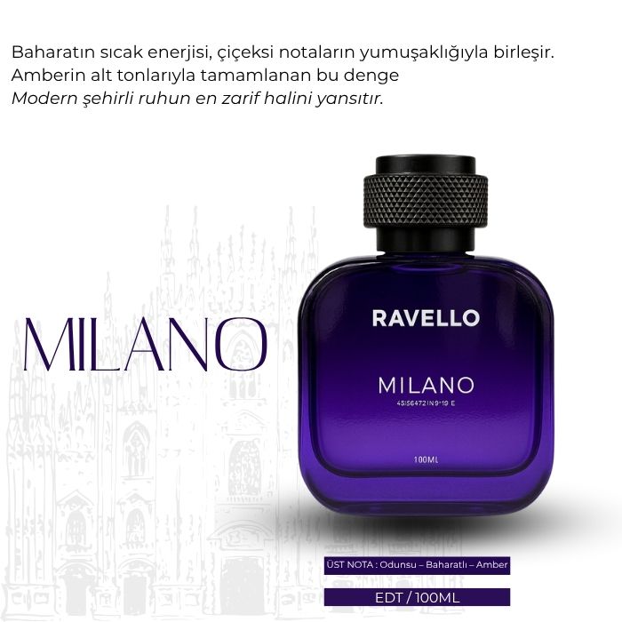 Ravello City Edition Milano 100 ml EDT – Modern ve Sofistike Kalıcı Erkek Parfüm