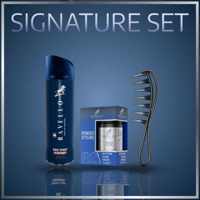 Signature Set Silver - Toz wax R2 +Saç Spreyi +Şekil Tarağı 3lüset
