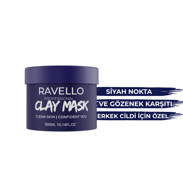 Kil Maske – Gözenek Sıkılaştırıcı, Siyah Nokta Karşıtı,Erkek Cilt Bakımı – Clay Mask| 300ml 