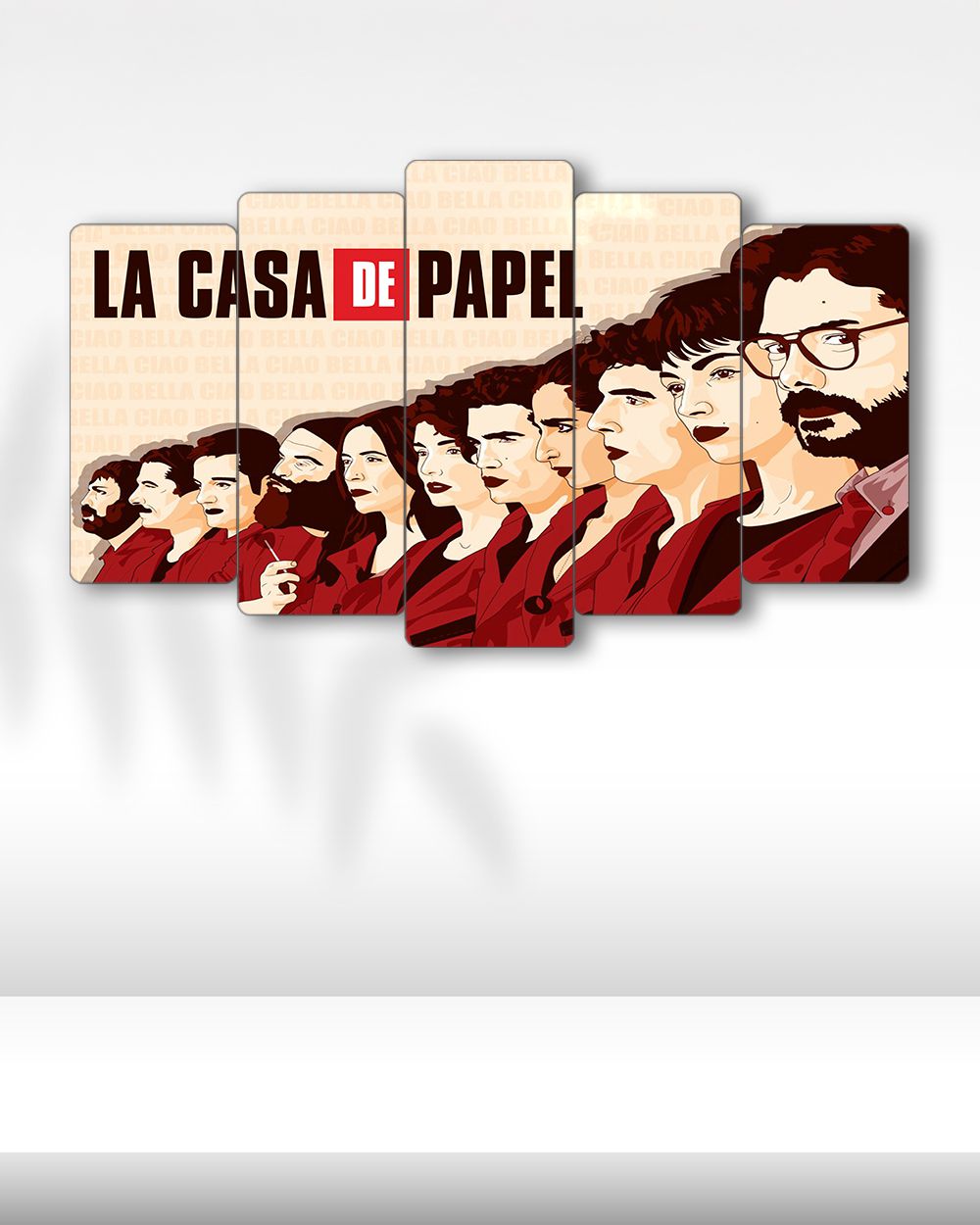 La Casa De Papel Kadro - 5 Parçalı Tablo
