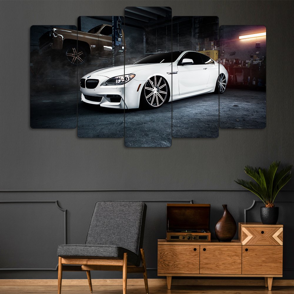 BMW 640i (F13) White Edition - 5 Parçalı Araba Tablo