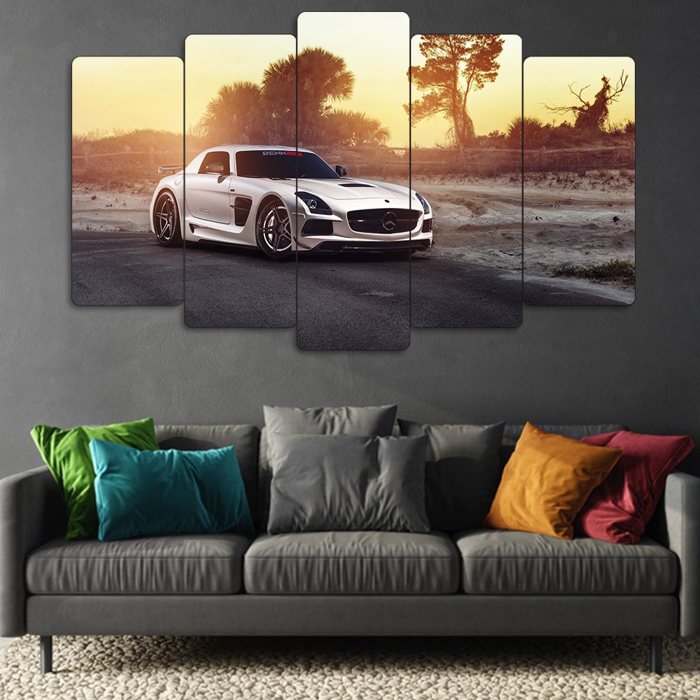 Mercedes-Benz SLS AMG - 5 Parçalı Araba Tablo