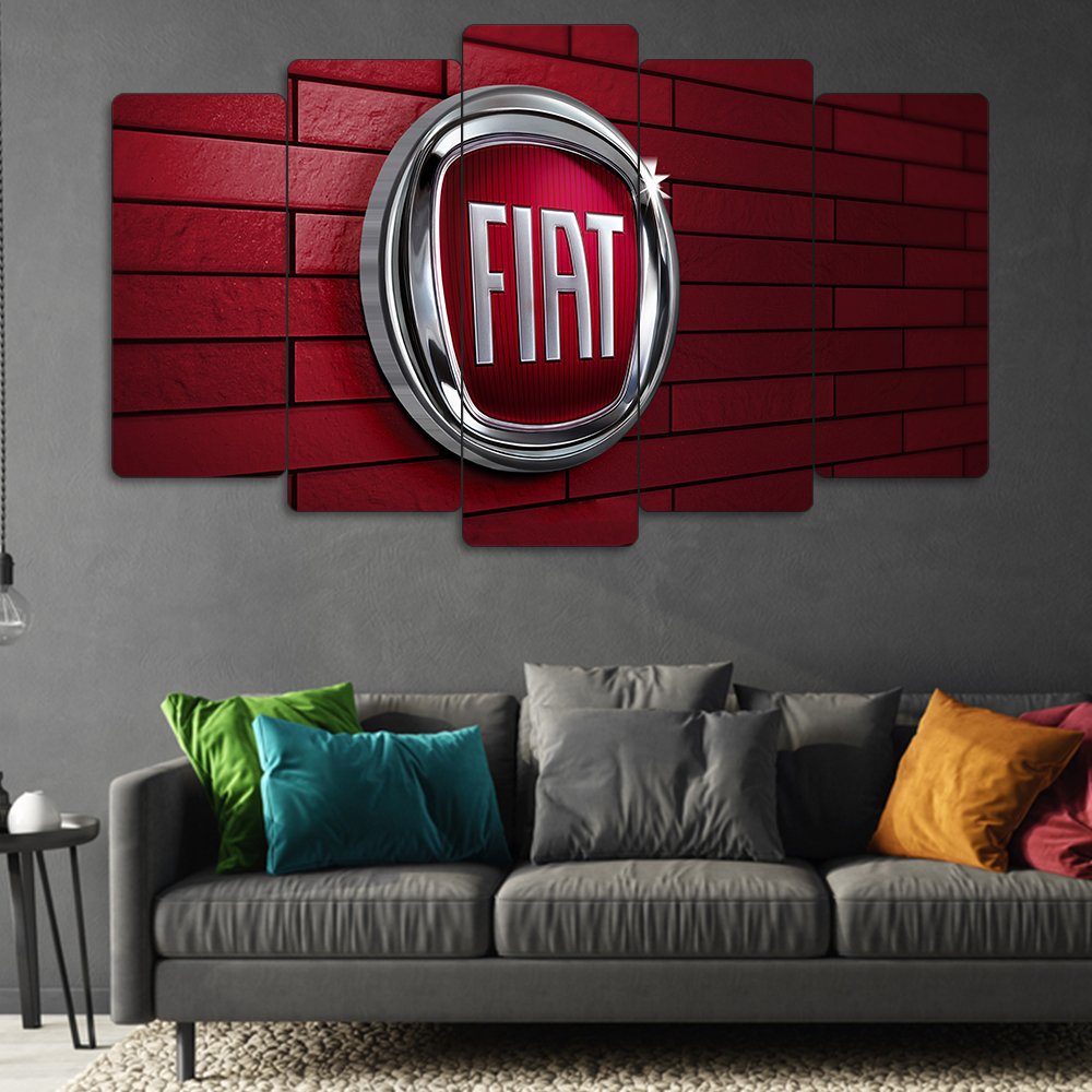 Fiat Logosu - 5 Parçalı Araba Tablo