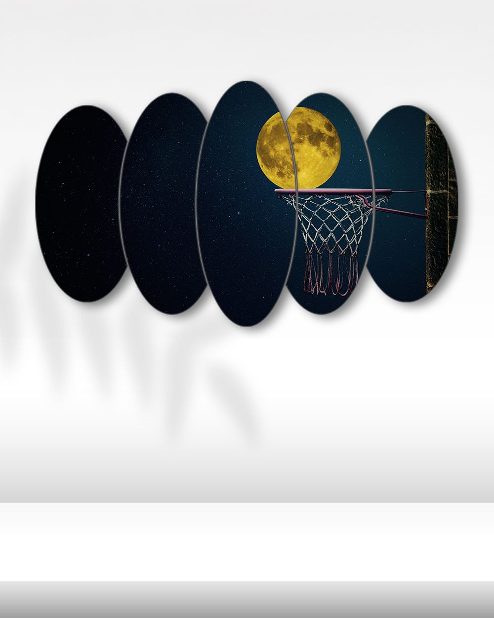 Basket Potasında Dolunay - 5 Parçalı Tablo