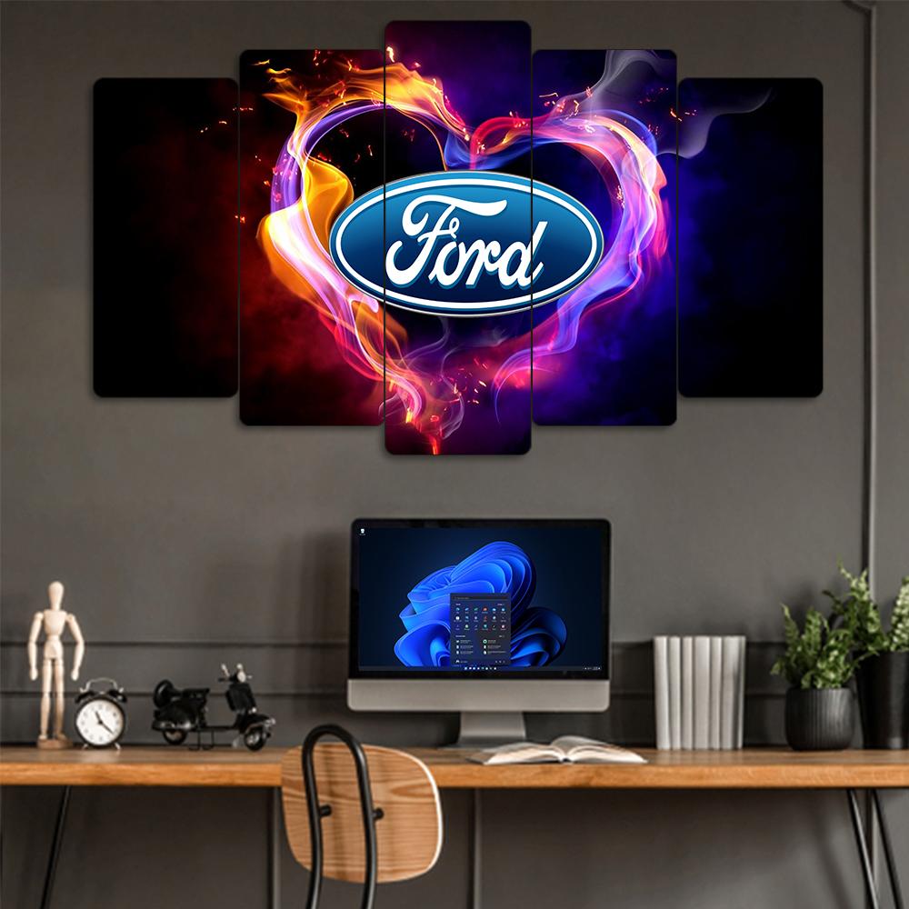 Ford Logo - 5 Parçalı Araba Tablo