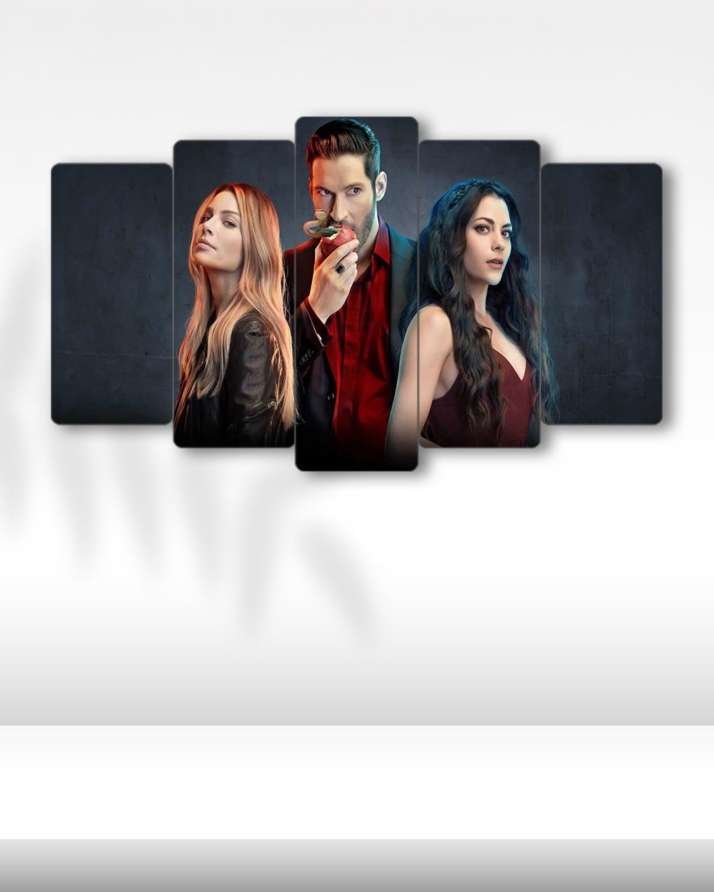 Lucifer Morningstar, Chloe Decker, Mazikeen - 5 Parçalı Tablo