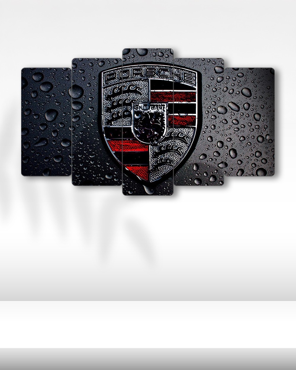 Porsche Logolu - 5 Parçalı Araba Tablo