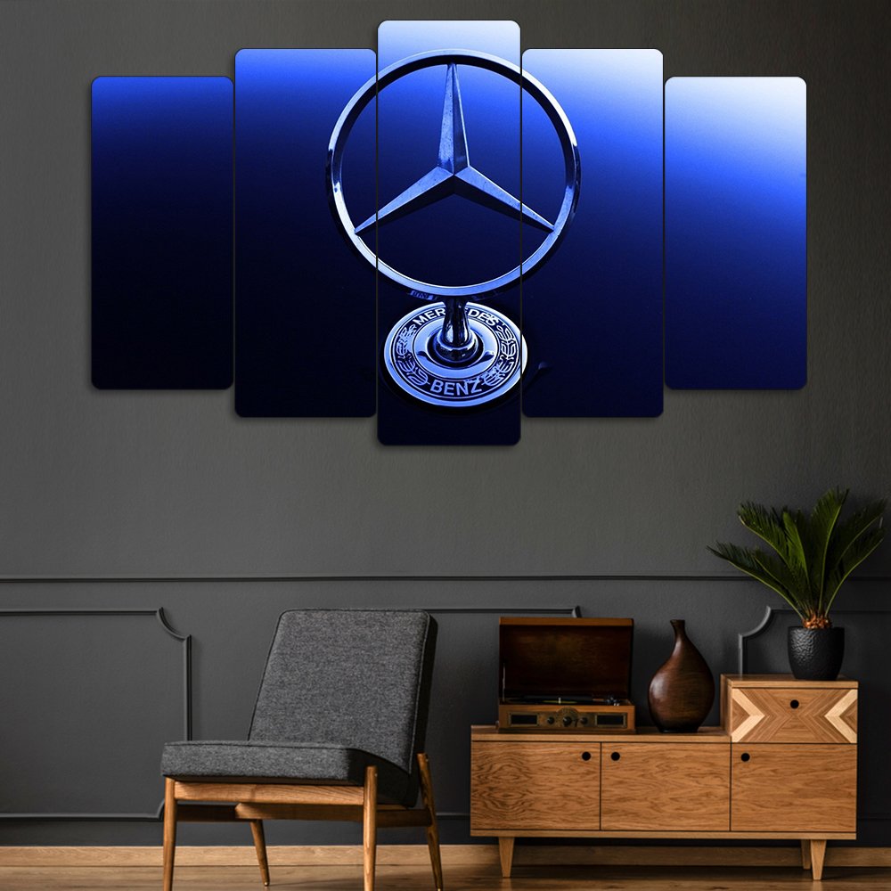 Mercedes-Benz Amblemi - 5 Parçalı Araba Tablo