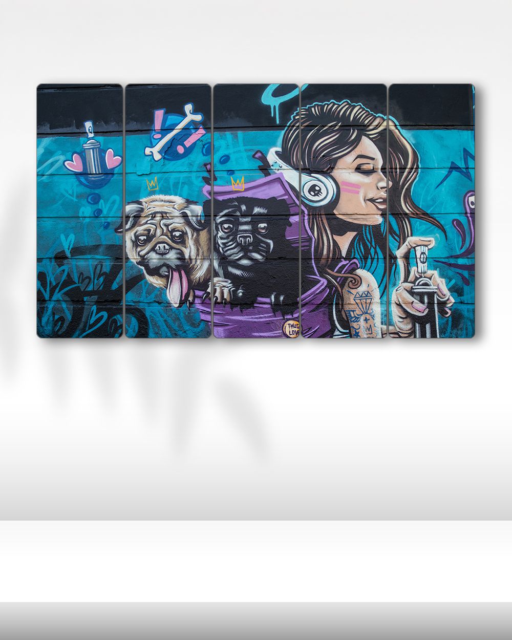 Graffiti ve Dostlar - 5 Parçalı Tablo