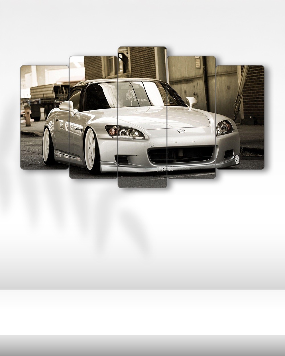 Honda S2000 White Edition - 5 Parçalı Araba Tablo