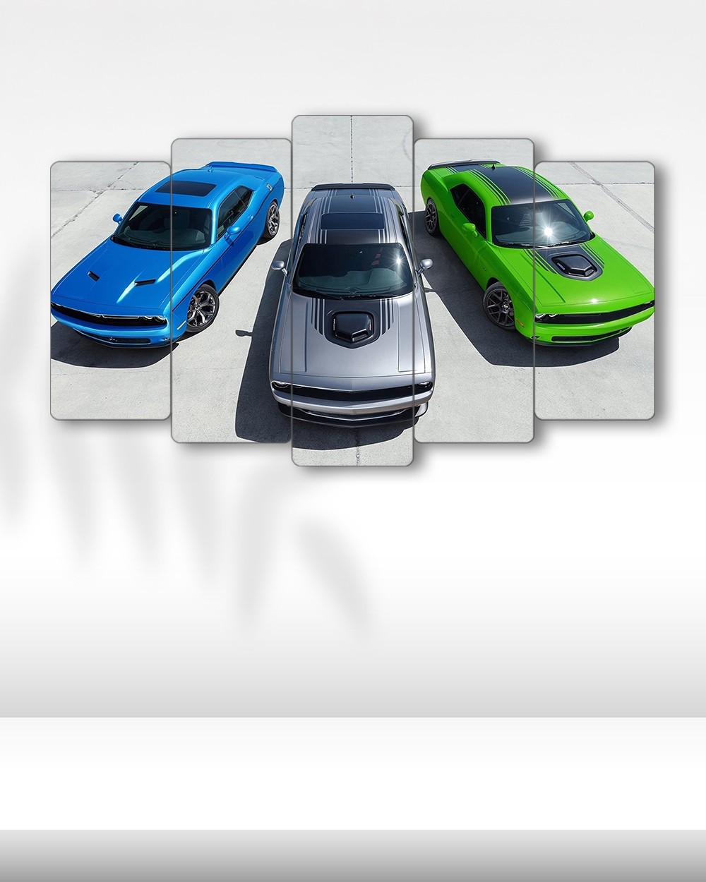 Dodge Challenger Muscle Line-Up - 5 Parçalı Araba Tablo