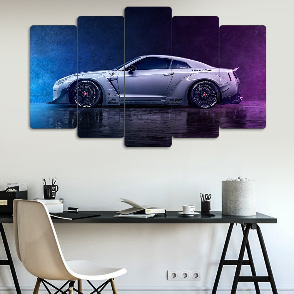 Nissan GT-R R35 Liberty Walk - 5 Parçalı Araba Tablo