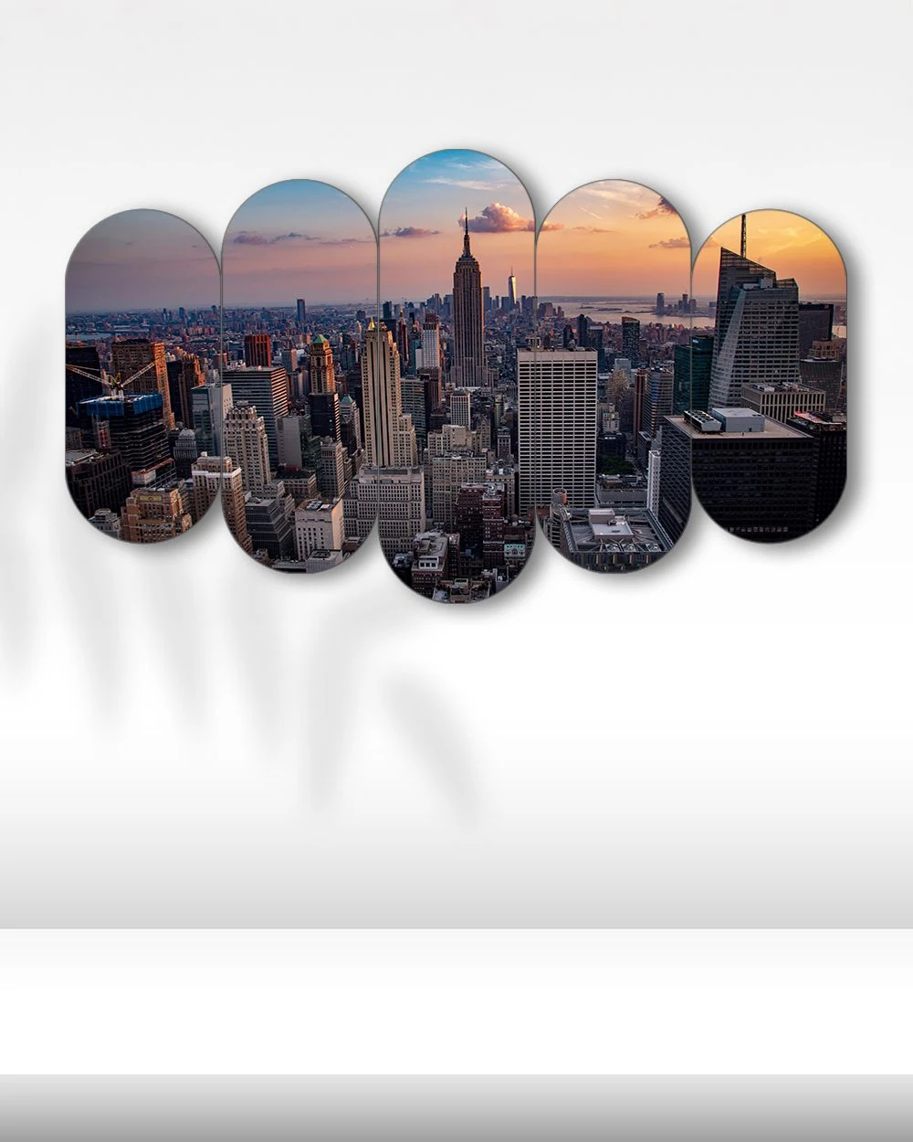 New York Şehir Manzarası - 5 Parçalı Tablo