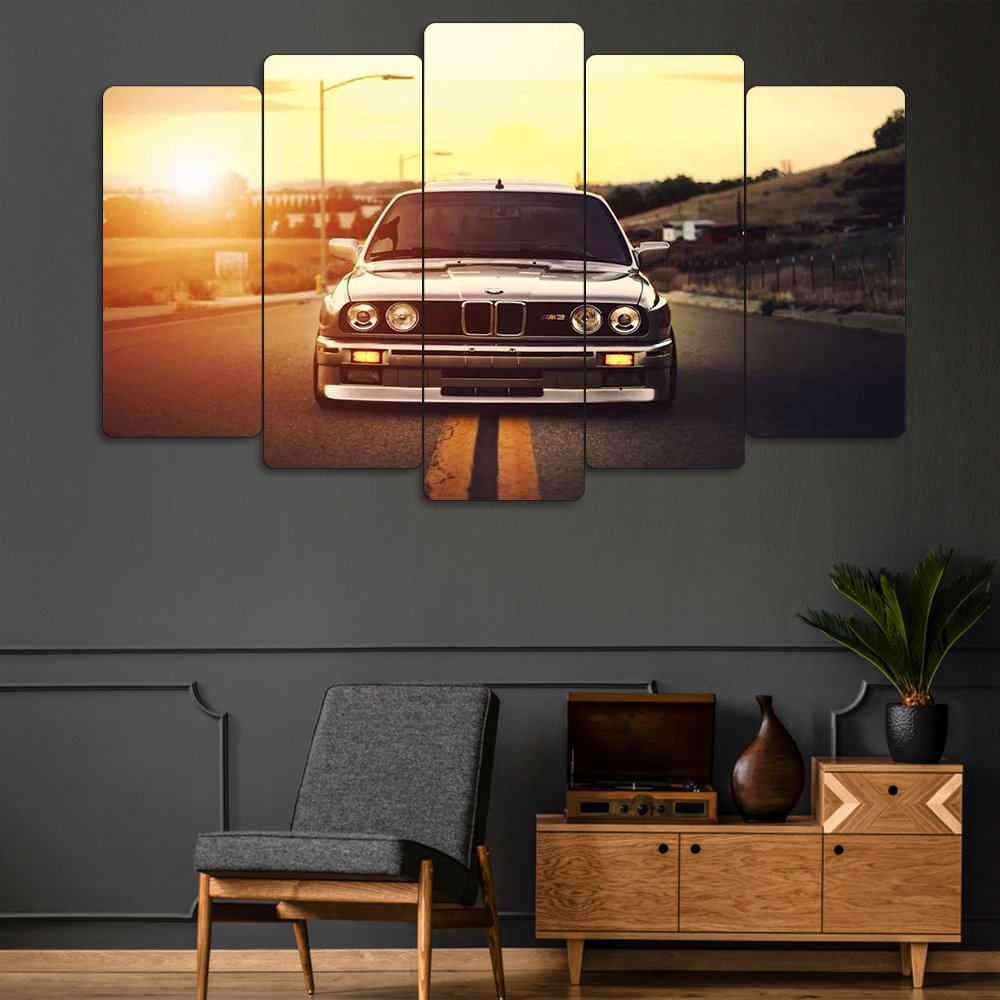 BMW E30 Stance Classic - 5 Parçalı Araba Tablo