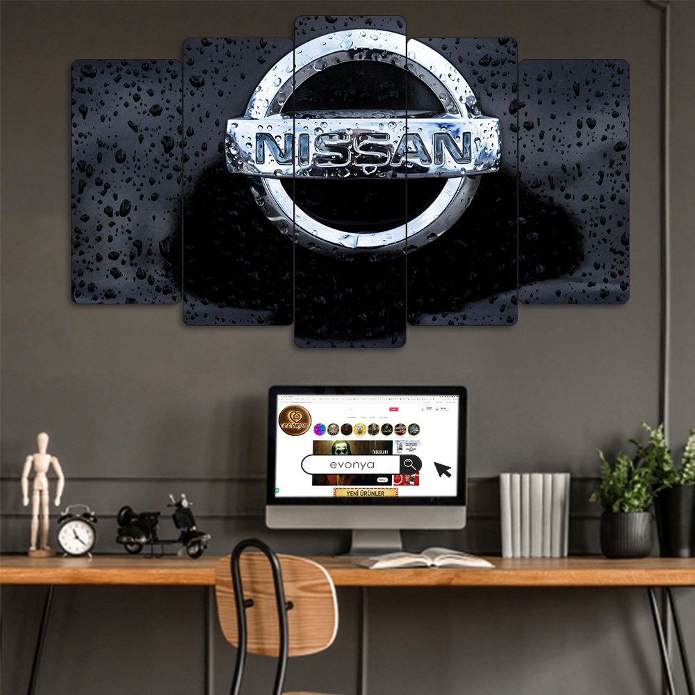Nissan Logo - 5 Parçalı Araba Tablo