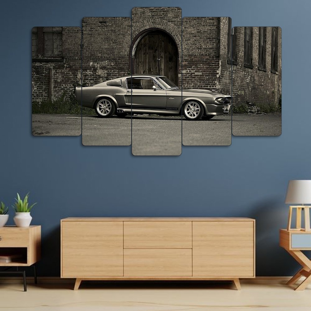 Ford Mustang Shelby GT500 Eleanor - 5 Parçalı Araba Tablo