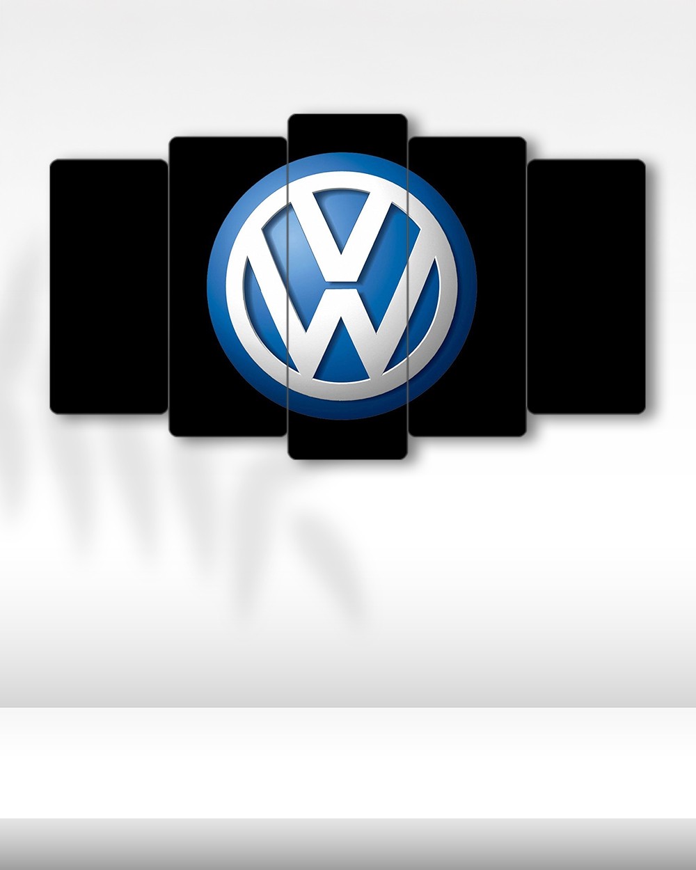 Volkswagen Logo - 5 Parçalı Araba Tablo