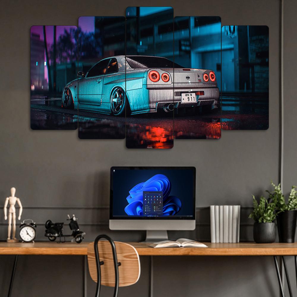 Nissan Skyline GT-R R34 - 5 Parçalı Araba Tablo