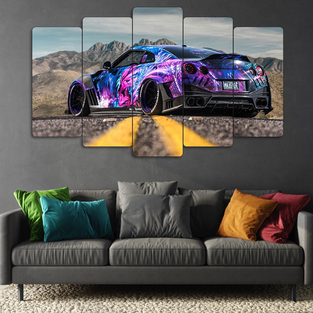 Nissan GT-R (Anime Kaplamalı) - 5 Parçalı Araba Tablo