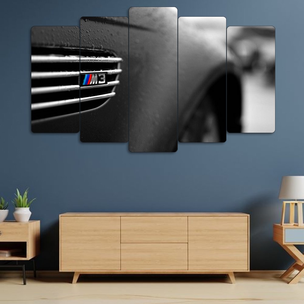 BMW M3 Badge - 5 Parçalı Araba Tablo