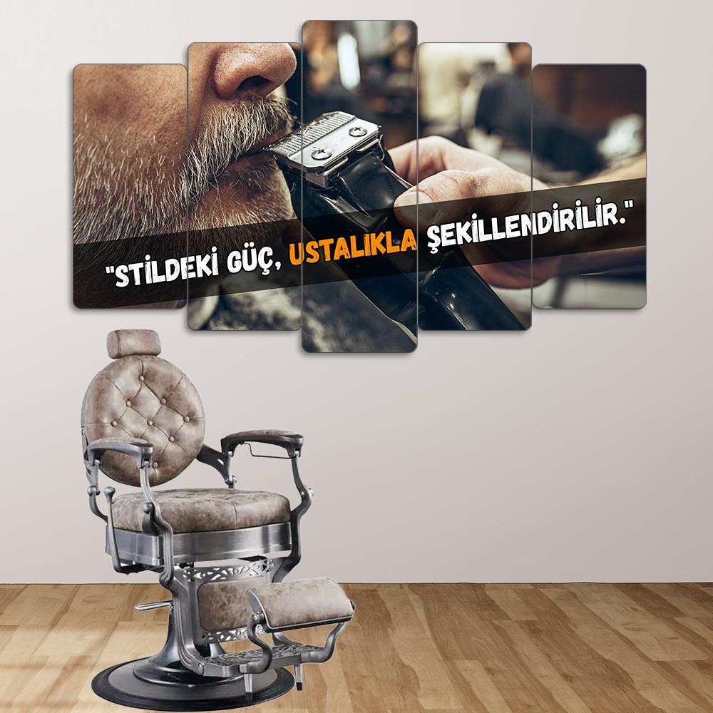 Ustalıkla Şekillendirilir - 5 Parçalı Berber Tablo
