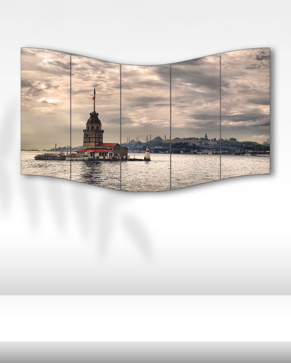 Kız Kulesi İstanbul Manzarası - 5 Parçalı Tablo
