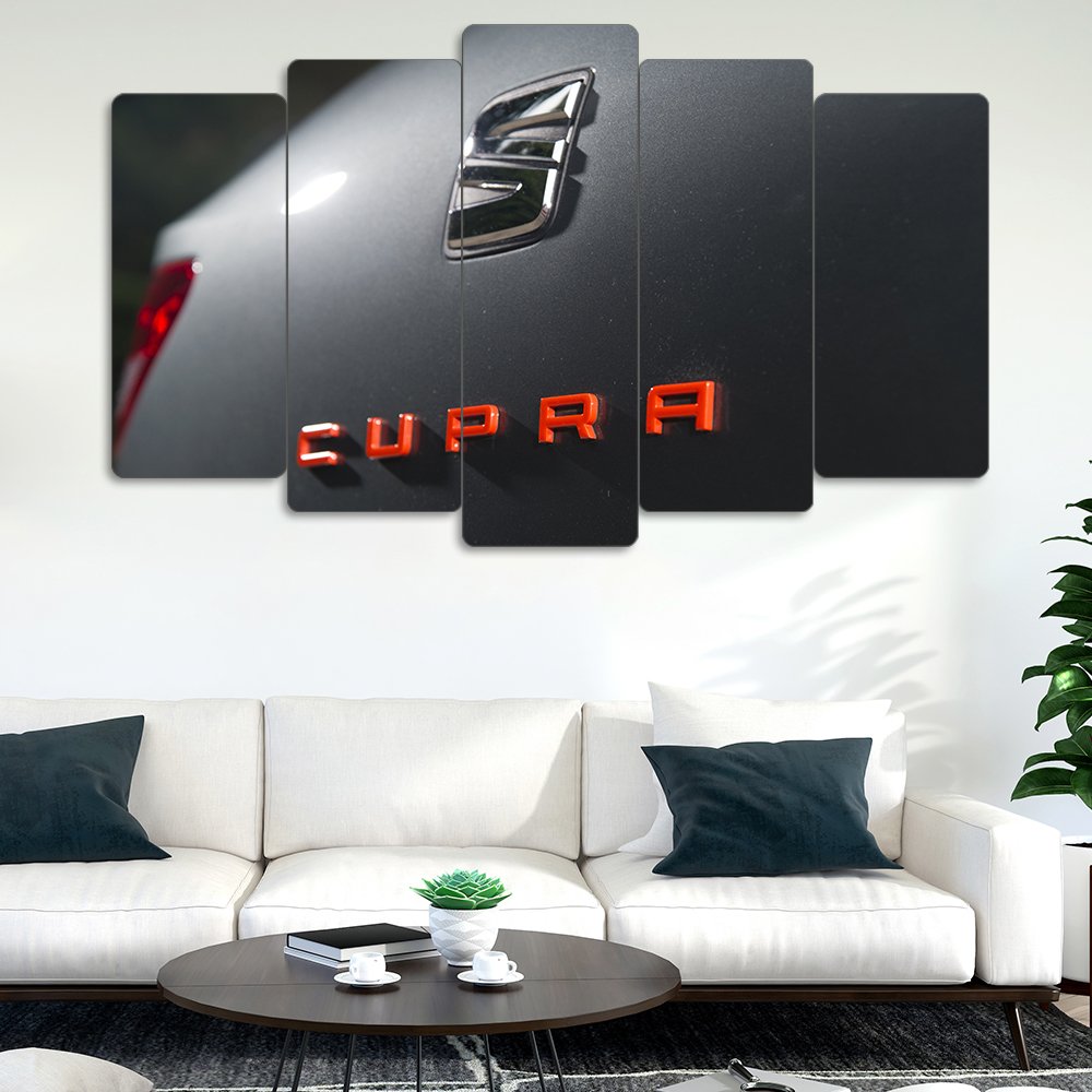 Seat Cupra Logo - 5 Parçalı Araba Tablo