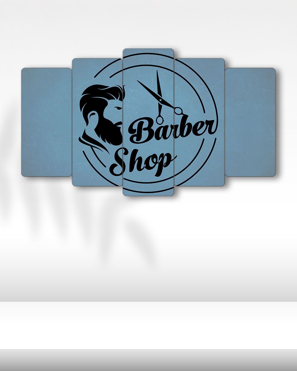 Barber Shop ve Makas - 5 Parçalı Berber Tablo